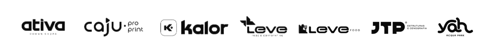 Ativa, Caju Pro Print, Kalor, Leve Corporativo, Leve Food, JTP Estruturas e Yah Acqua Park